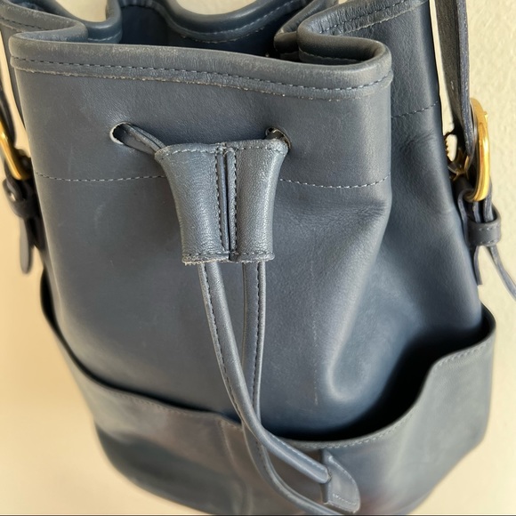 Coach Vintage Midnight Blue Two Pocket Drawstring Shoulder Bag - Picture 5 of 11